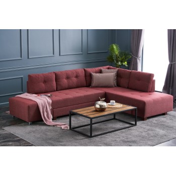 Corner Sofa-Bed Manama Corner Sofa Bed Right - Claret Red Claret Red