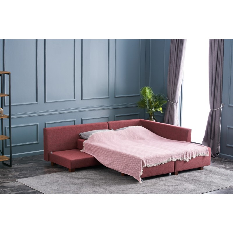 Atelier del Sofa Corner Sofa-Bed Manama Corner Sofa Bed Right - Claret Red Claret Red