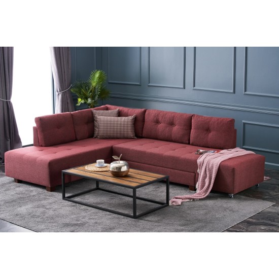 Corner Sofa-Bed Manama Corner Sofa Bed Left - Claret Red Claret Red Atelier del Sofa Corner Sofa-Bed Manama Corner Sofa Bed Left - Claret Red Claret Red