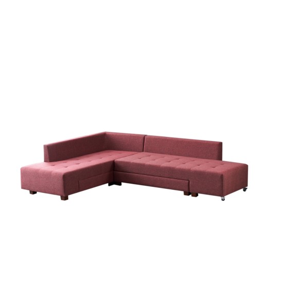 Corner Sofa-Bed Manama Corner Sofa Bed Left - Claret Red Claret Red Atelier del Sofa Corner Sofa-Bed Manama Corner Sofa Bed Left - Claret Red Claret Red