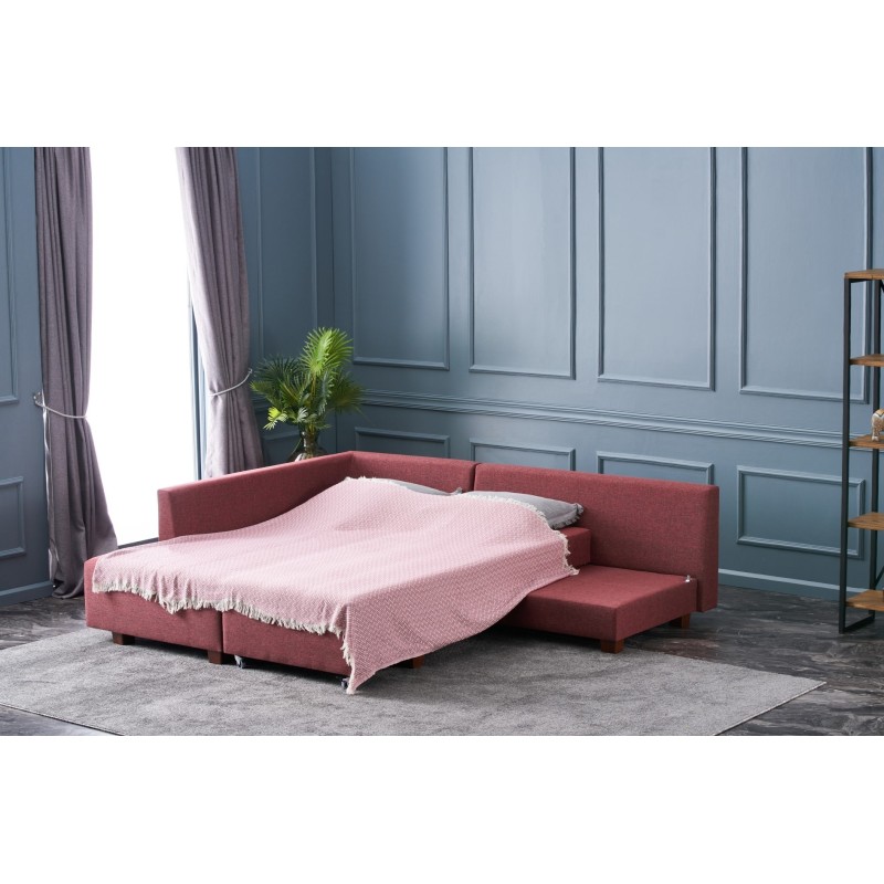 Atelier del Sofa Corner Sofa-Bed Manama Corner Sofa Bed Left - Claret Red Claret Red