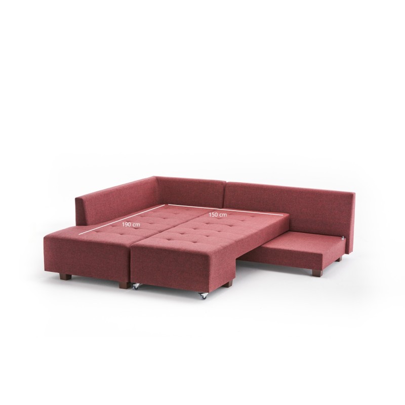 Atelier del Sofa Corner Sofa-Bed Manama Corner Sofa Bed Left - Claret Red Claret Red