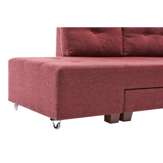 Corner Sofa-Bed Manama Corner Sofa Bed Left - Claret Red Claret Red Atelier del Sofa Corner Sofa-Bed Manama Corner Sofa Bed Left - Claret Red Claret Red