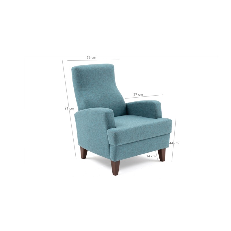 Wing Chair Kana Bergere - Turquoise Turquoise