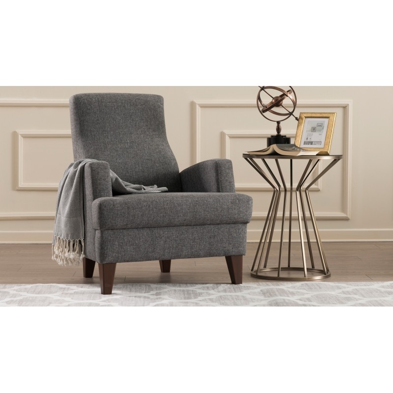 Atelier del Sofa Wing Chair Kana Bergere - Dark Grey Dark Grey
