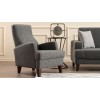 Atelier del Sofa Wing Chair Kana Bergere - Dark Grey Dark Grey