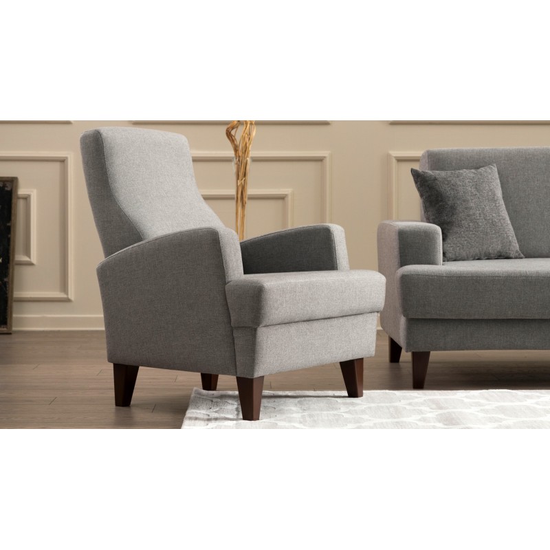 Atelier del Sofa Wing Chair Kana Bergere - Light Grey Light Grey