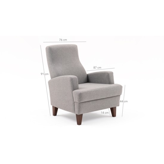 Wing Chair Kana Bergere - Light Grey Light Grey Atelier del Sofa Wing Chair Kana Bergere - Light Grey Light Grey