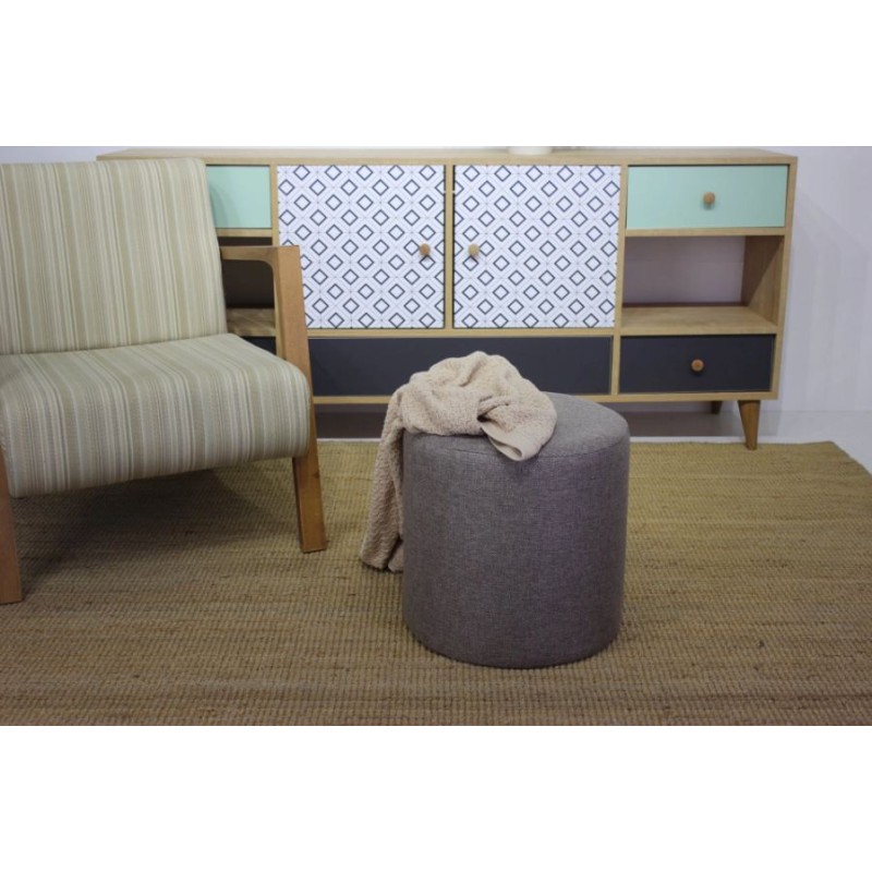 Atelier del Sofa Tuffet Silindir Puf - Anthracite Anthracite