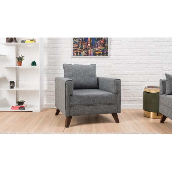 1-Seat Sofa Bella Armchair - Gey Grey Atelier del Sofa 1-Seat Sofa Bella Armchair - Gey Grey