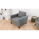 1-Seat Sofa Bella Armchair - Gey Grey Atelier del Sofa 1-Seat Sofa Bella Armchair - Gey Grey