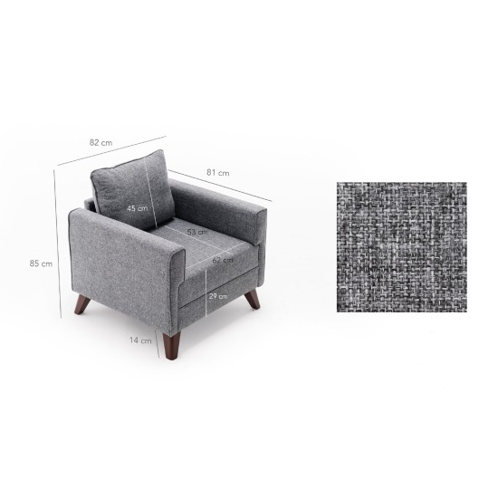 1-Seat Sofa Bella Armchair - Gey Grey Atelier del Sofa 1-Seat Sofa Bella Armchair - Gey Grey
