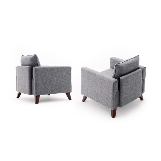 1-Seat Sofa Bella Armchair - Gey Grey Atelier del Sofa 1-Seat Sofa Bella Armchair - Gey Grey
