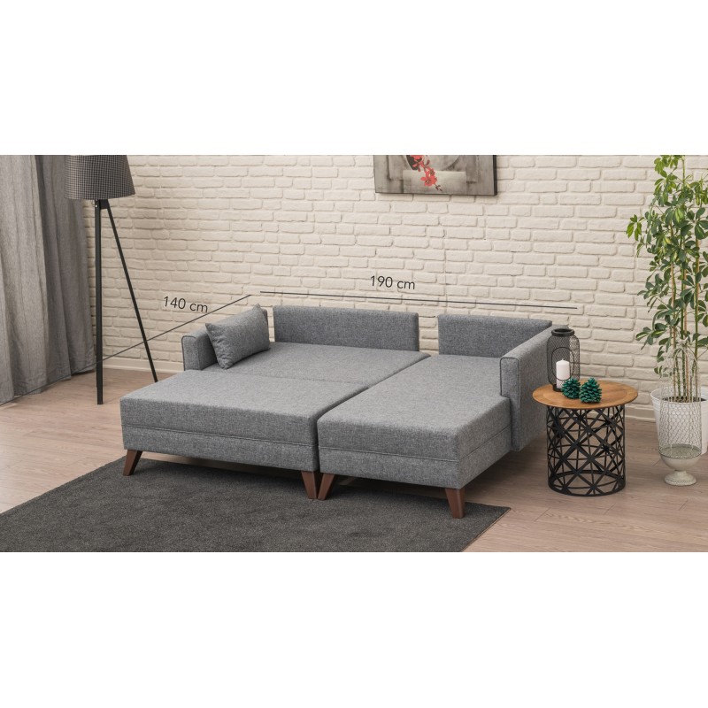 Atelier del Sofa Corner Sofa-Bed Bella Corner Sofa Right 2 Grey