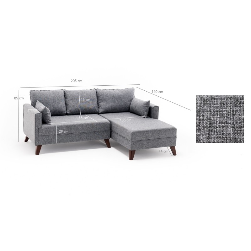 Atelier del Sofa Corner Sofa-Bed Bella Corner Sofa Right 2 Grey