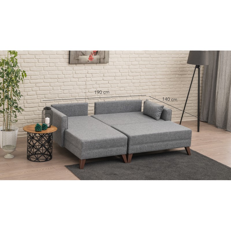 Atelier del Sofa Corner Sofa-Bed Bella Corner Sofa Left 2 Grey