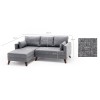 Atelier del Sofa Corner Sofa-Bed Bella Corner Sofa Left 2 Grey