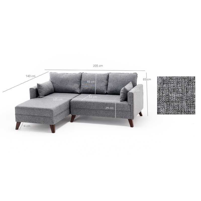 Atelier del Sofa Corner Sofa-Bed Bella Corner Sofa Left 2 Grey
