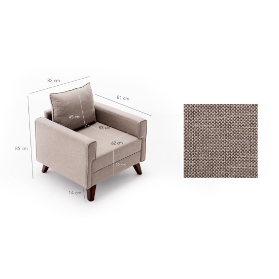 1-Seat Sofa Bella Armchair - Cream Cream Atelier del Sofa 1-Seat Sofa Bella Armchair - Cream Cream
