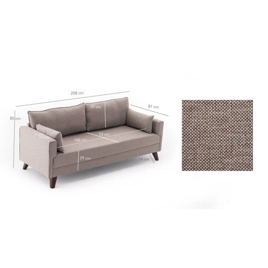 3-Seat Sofa Bella Sofa For 3 Pr - Cream Cream Atelier del Sofa 3-Seat Sofa Bella Sofa For 3 Pr - Cream Cream