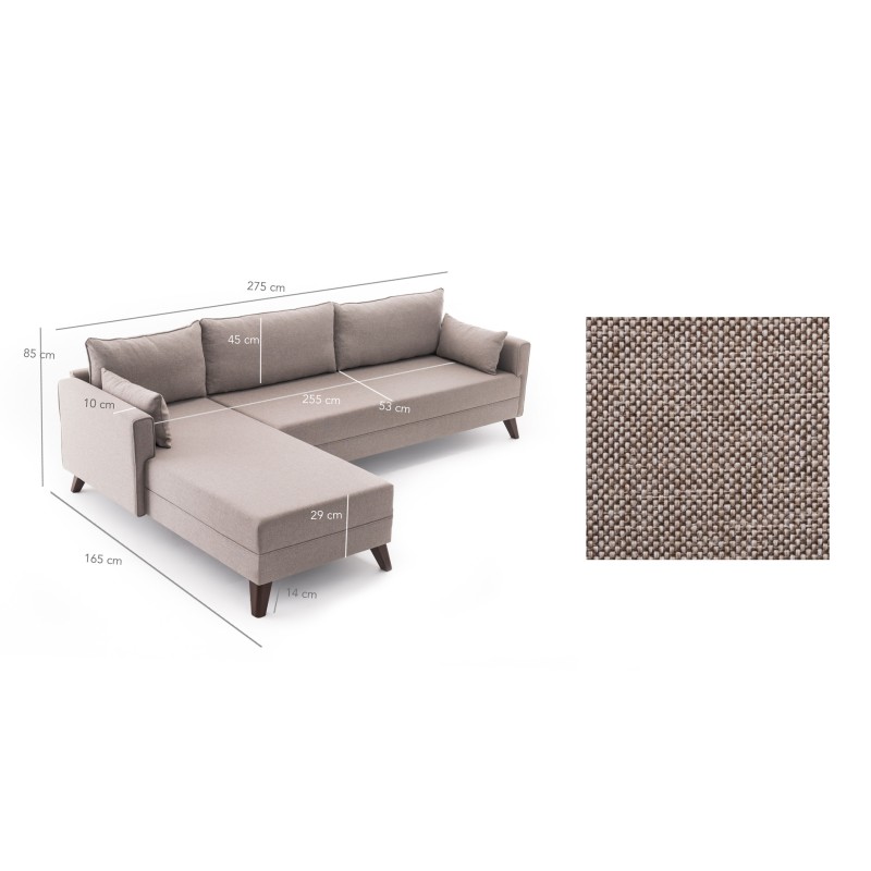 Atelier del Sofa Corner Sofa Bella Corner Sofa Left 1 - Cream Cream