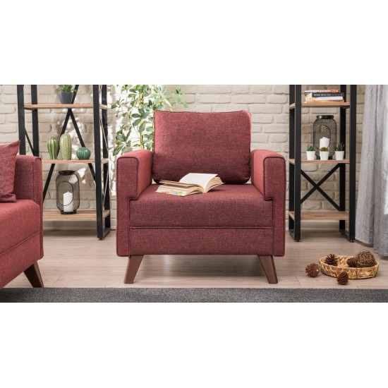 1-Seat Sofa Bella Armchair - Claret Red Claret Red Atelier del Sofa 1-Seat Sofa Bella Armchair - Claret Red Claret Red