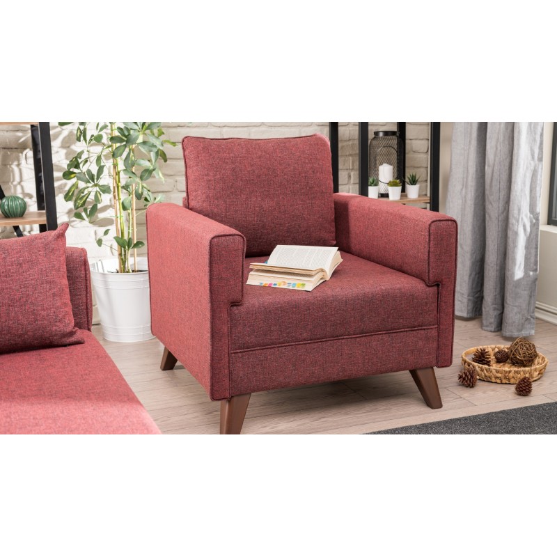 Atelier del Sofa 1-Seat Sofa Bella Armchair - Claret Red Claret Red
