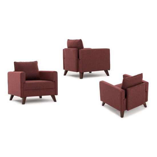 1-Seat Sofa Bella Armchair - Claret Red Claret Red Atelier del Sofa 1-Seat Sofa Bella Armchair - Claret Red Claret Red