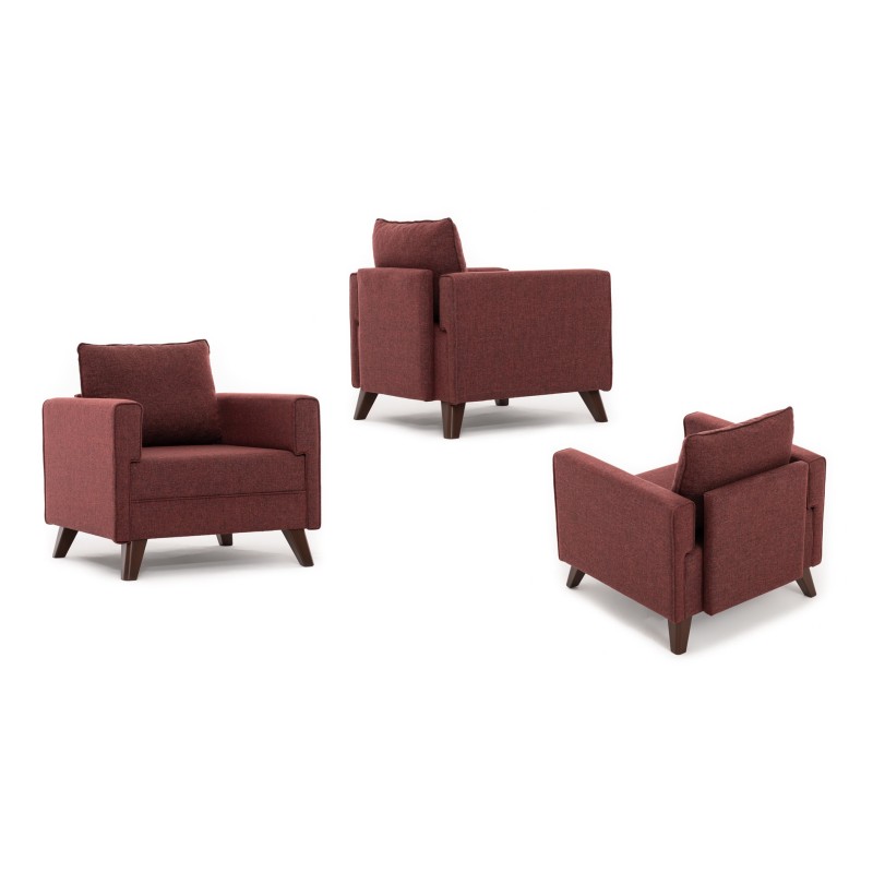 Atelier del Sofa 1-Seat Sofa Bella Armchair - Claret Red Claret Red
