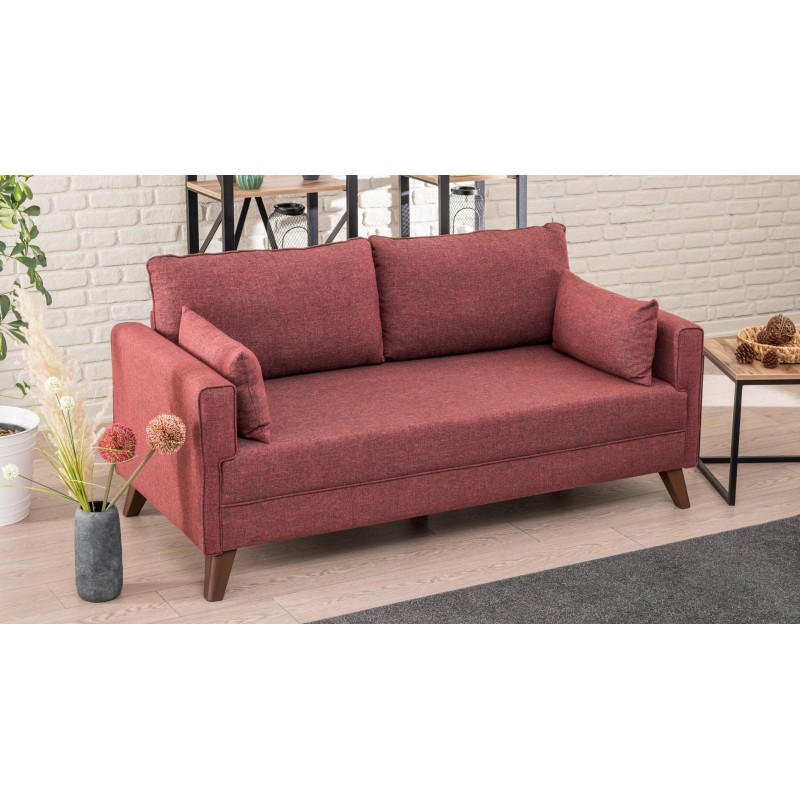 Διθέσιος Καναπές - Bella - Χρώμα Clater Κόκκινο