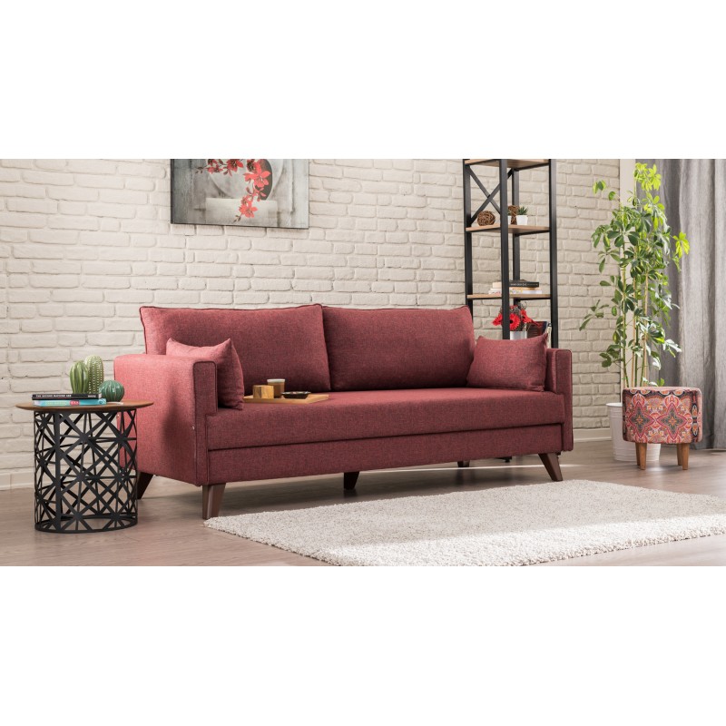 Atelier del Sofa 3-Seat Sofa Bella Sofa For 3 Pr - Claret Red Claret Red