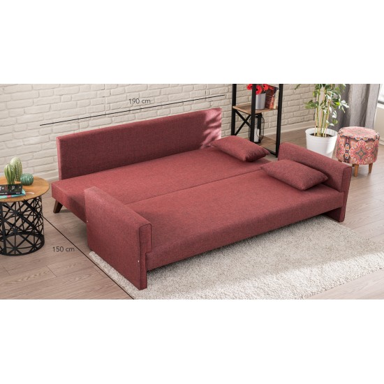 3-Seat Sofa-Bed Bella Sofa Bed - Claret Red Claret Red Atelier del Sofa 3-Seat Sofa-Bed Bella Sofa Bed - Claret Red Claret Red