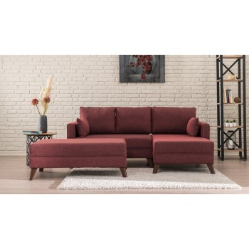 Corner Sofa-Bed Bella Corner Sofa Right 2 - Claret Red Claret Red