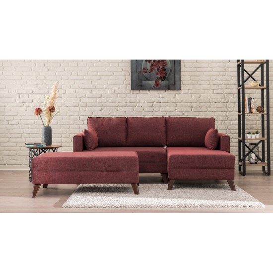 Corner Sofa-Bed Bella Corner Sofa Right 2 - Claret Red Claret Red Atelier del Sofa Corner Sofa-Bed Bella Corner Sofa Right 2 - Claret Red Claret Red