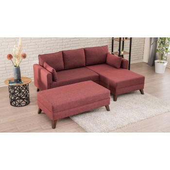 Corner Sofa-Bed Bella Corner Sofa Right 2 - Claret Red Claret Red