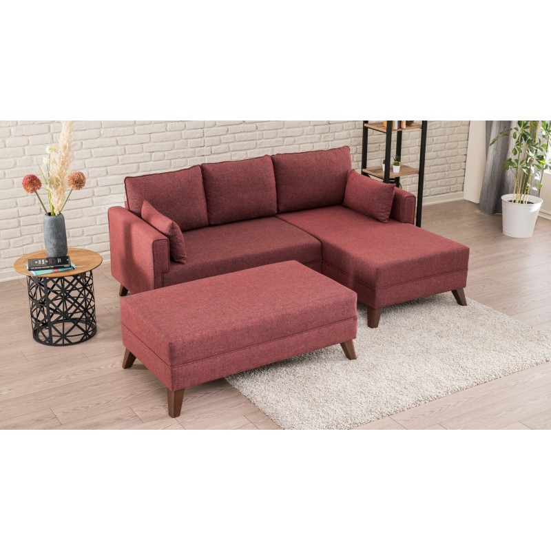 Atelier del Sofa Corner Sofa-Bed Bella Corner Sofa Right 2 - Claret Red Claret Red