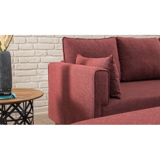 Corner Sofa-Bed Bella Corner Sofa Right 2 - Claret Red Claret Red Atelier del Sofa Corner Sofa-Bed Bella Corner Sofa Right 2 - Claret Red Claret Red