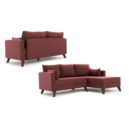Corner Sofa-Bed Bella Corner Sofa Right 2 - Claret Red Claret Red Atelier del Sofa Corner Sofa-Bed Bella Corner Sofa Right 2 - Claret Red Claret Red