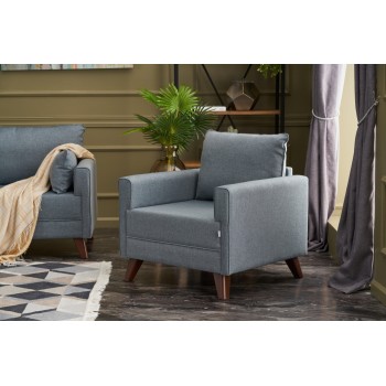 1-Seat Sofa Bella Soft Tekli Koltuk - Blue Blue
