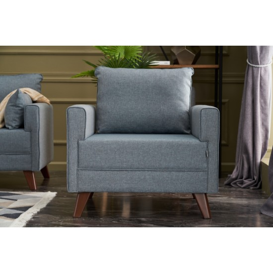 1-Seat Sofa Bella Soft Tekli Koltuk - Blue Blue Atelier del Sofa 1-Seat Sofa Bella Soft Tekli Koltuk - Blue Blue