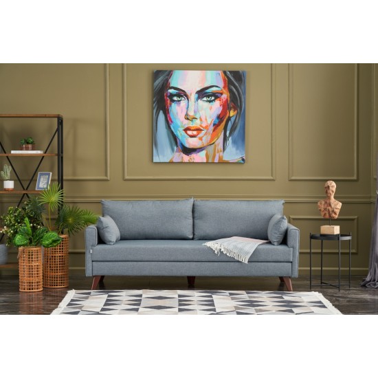 3-Seat Sofa Bella Soft Üçlü Koltuk - Blue Blue 3-Seat Sofa Bella Soft Üçlü Koltuk - Blue Blue