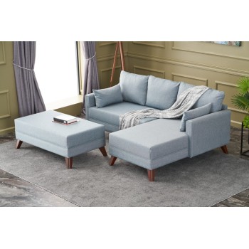 Corner Sofa-Bed Bella Soft Mini Köşe Right - Blue Blue