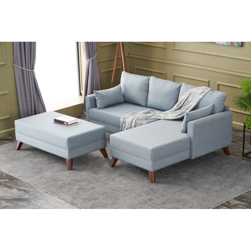 Atelier del Sofa Corner Sofa-Bed Bella Soft Mini Köşe Right - Blue Blue