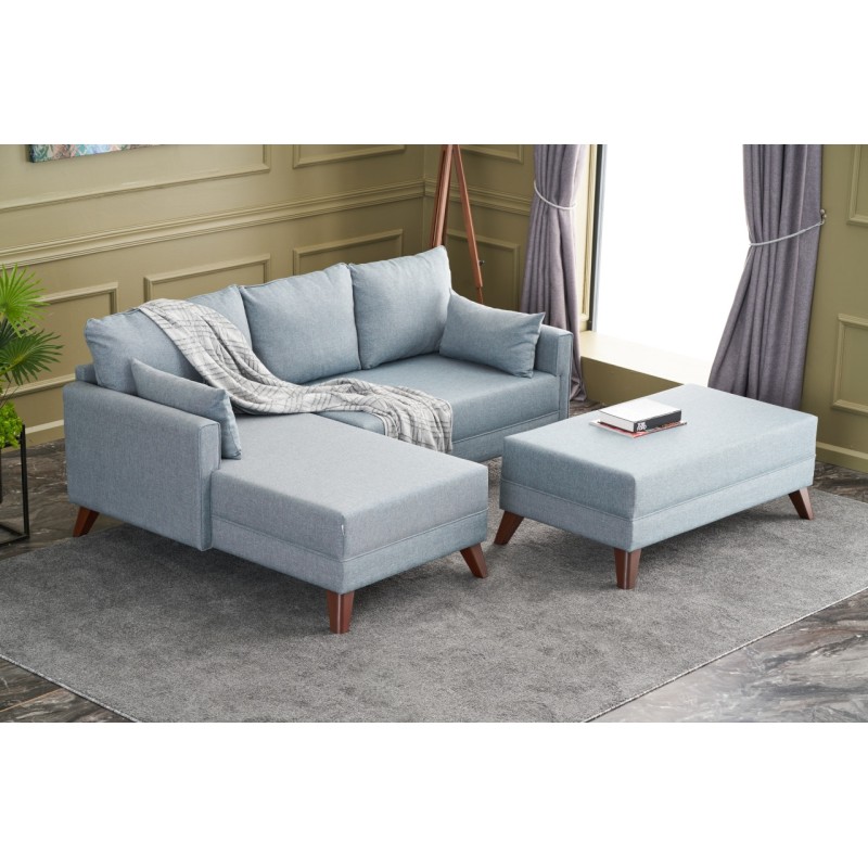 Atelier del Sofa Corner Sofa-Bed Bella Soft Mini Köşe Left - Blue Blue