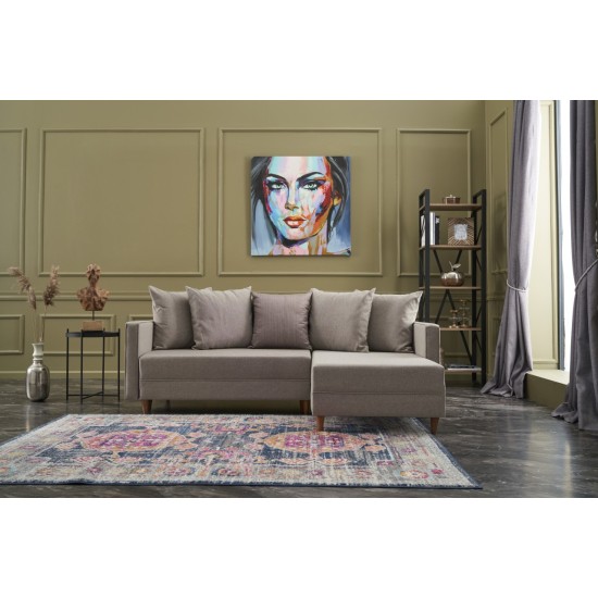 Corner Sofa-Bed Aydam Right - Cream Cream Atelier del Sofa Corner Sofa-Bed Aydam Right - Cream Cream