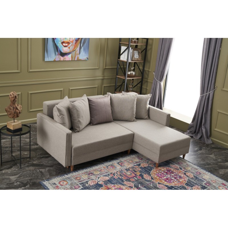 Atelier del Sofa Corner Sofa-Bed Aydam Right - Cream Cream