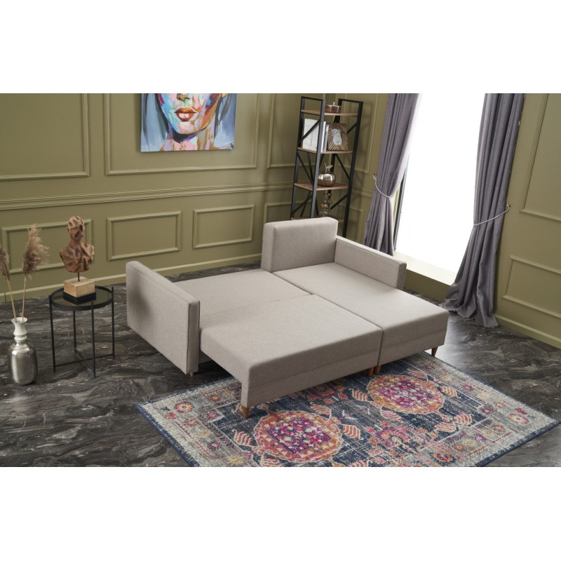 Atelier del Sofa Corner Sofa-Bed Aydam Right - Cream Cream