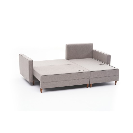 Corner Sofa-Bed Aydam Right - Cream Cream Atelier del Sofa Corner Sofa-Bed Aydam Right - Cream Cream