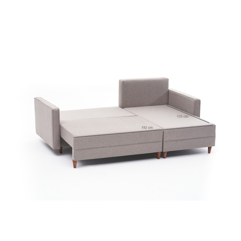 Atelier del Sofa Corner Sofa-Bed Aydam Right - Cream Cream