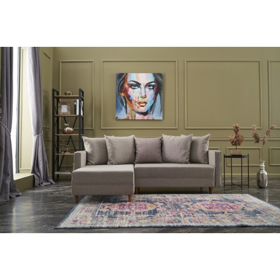 Corner Sofa-Bed Aydam Left - Cream Cream Atelier del Sofa Corner Sofa-Bed Aydam Left - Cream Cream